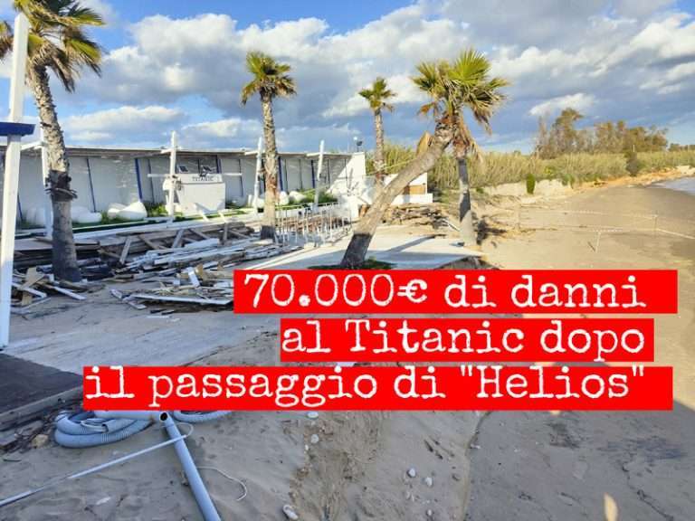 70.000€ di danni stimati al Titanic per il ciclone del febbraio scorso